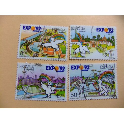 31 Espagne 1990 / Exposition Universelle Seville Expo 92 / Edifil 3050 / 3052 Fu Yvert 2664 / 2666 Fu