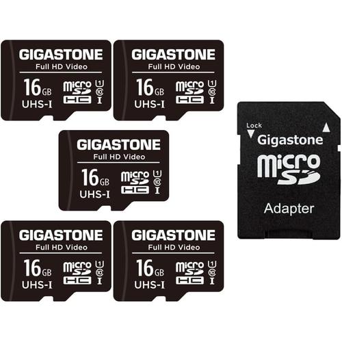 Carte M?Moire 16 Go Lot De 5 Cartes,Haute Vitesse De Lecture Allant Jusqu'? 85 Mo/S. Id?Al Pour Drone Cam?Ra Full Hd Vid?O,U1 C10 Micro Sdhc Uhs-I Avec 2 Mini ?Tuis Et 1 Adaptateur Sd-Marque G?N?Rale