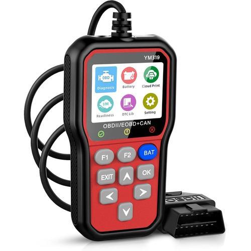 Prise En Charge De L'impression Cloud Obd2 Appareil De Diagnostic Automobile 13 Langues Écran Couleur 2,4"" Universel Obd2/Eobd Lecteur De Code D'erreur De Voiture Évaluation Durée De Vie