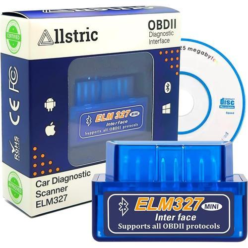 Obd2 Bluetooth Lecteur Elm 327 Pour Diagnostic Voiture Multimarques Outil Analyse Obd2 Diagnosis Elm327 Bluetooth Original Machine Diagnostic Erreurs Et D?Faillances Obd2 Cd