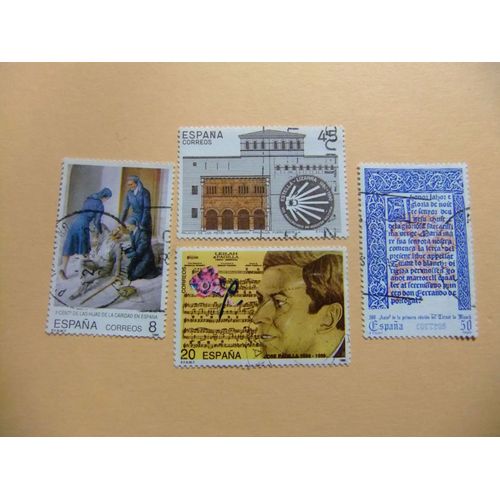 31 Espagne 1990 / Anniversaires / Edifil 3069 / 3072 Fu Yvert 2682 / 2685 Fu