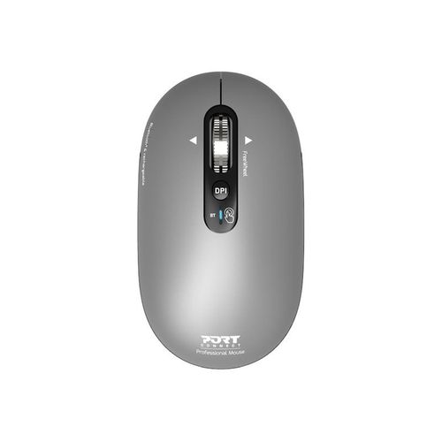 PORT Connect Professional PURE - Souris - rechargeable - optique - 4 boutons - sans fil - 2.4 GHz, Bluetooth - récepteur sans fil USB