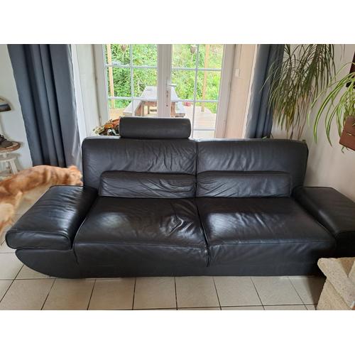 Vends Canapé Cuir 3 Places Bon État