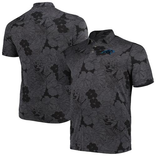 Polo Tommy Bahama Black Carolina Panthers Big & Tall Miramar Blooms Pour Homme