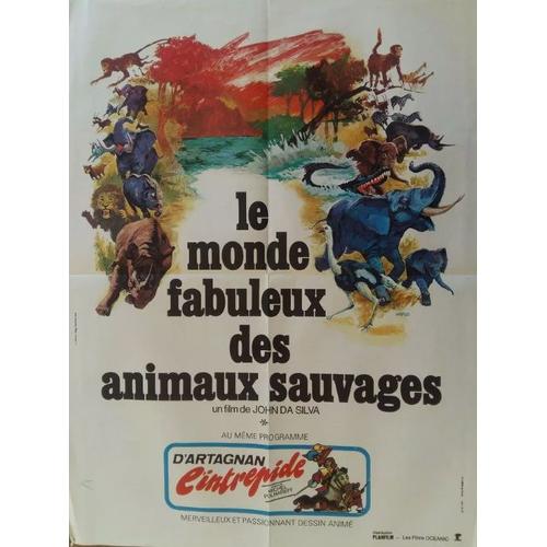 Le Monde Fabuleux Des Animaux Sauvages - Affiche Originale De Cinéma - Format 60x80 Cm - Un Film De John Da Silva - Année 1970