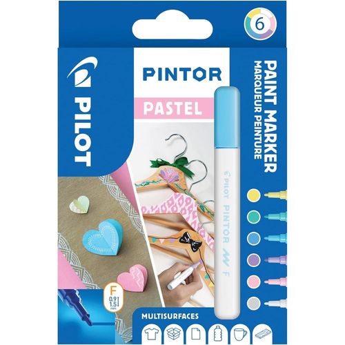 Pilot Marqueur ¿ Pigment Pintor, Fin, Set De 6 "Pastel Mix"