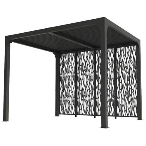 Pergola Bioclimatique Autoportante Manuelle Alu Gris 2,40x3m-Moucha...