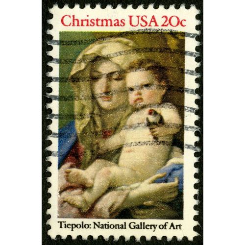 Timbre Oblitéré Christmas Usa 20c Tiepolo National Gallery Of Art