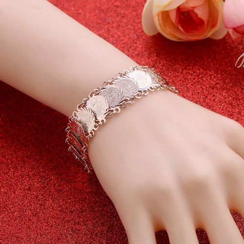 Bracelet De Pièces De Monnaie En Or Rose Pour Femmes, Bijoux Arabes Du Moyen Orient