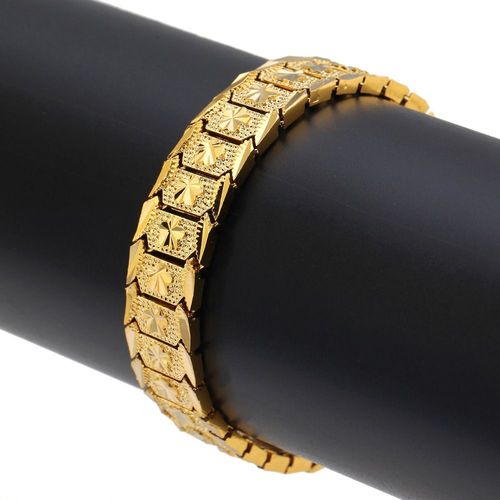 Bracelet À Fleurs En Laiton Doré 24k Pour Femmes, 20.5cm, Bijoux Éthiopiens Tendance, Cadeau Africain