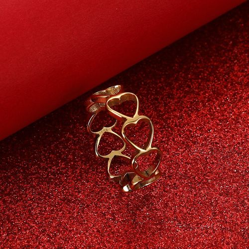 Bague Simple En Acier Inoxydable Pour Hommes Et Femmes, Anneau En Forme De C¿Ur, Bijoux, Cadeau D'anniversaire De Fiançailles