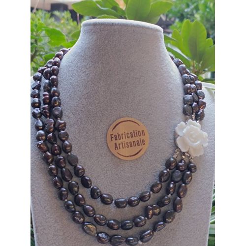 Collier De Perles Naturelles Et Broche Fermoir