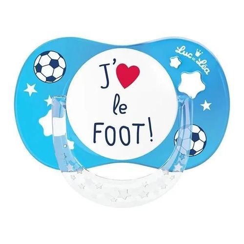 Luc Et Léa Sucette Silicone Symétrique Foot J'aime Le Foot 0-6m
