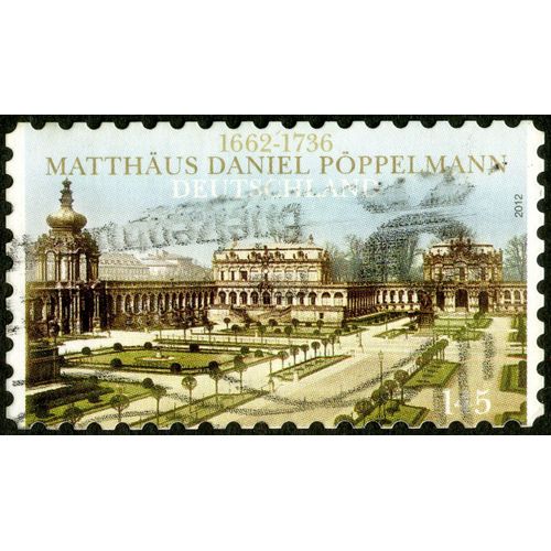 Timbre Oblitéré Deutschland, 1662-1736, Matthaüs Daniel Pöppelmann, 2012, 145