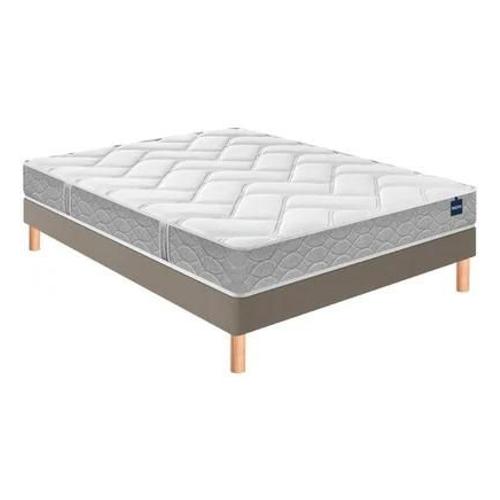 Bultex - Ensemble Matelas Mousse Primo, Sommier Vigoroso Et Pieds Back To Basics - Marron