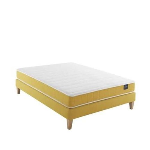 Someo - Ensemble Matelas Mousse, Sommier Et Pieds Aurore 400 - Blanc