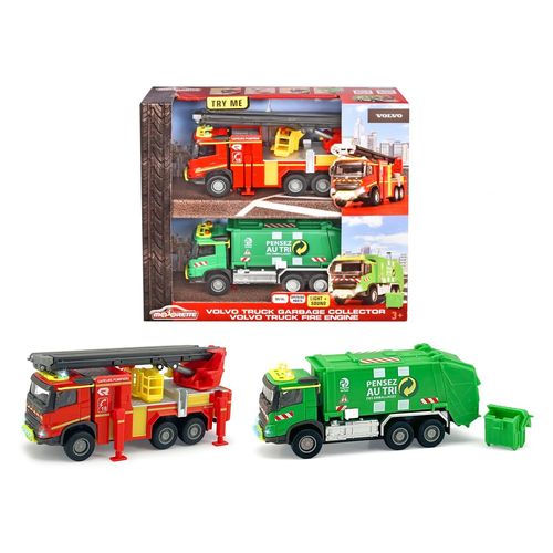 Gamme Majorette Majo Gs Camion Pompiers + Poubelle