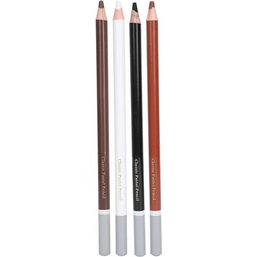 Lot de 4 crayons à charbon flexibles, crayons de couleur faciles à tailler,  ensemble de crayons à dessin pour esquisser l'ombrage que les artistes  débutants utilisent