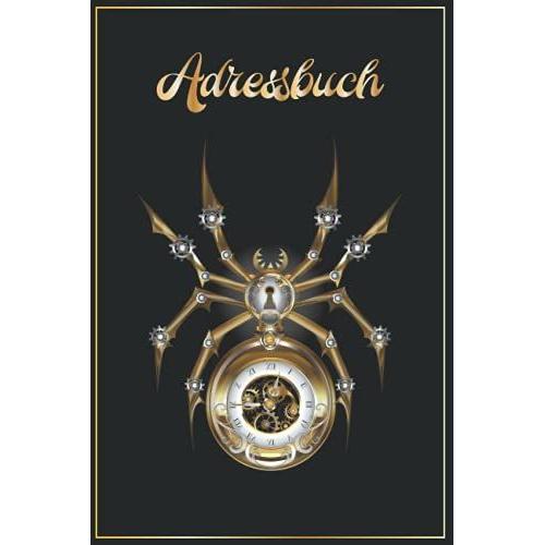 Abc Register A5: Luxuous Spinne Uhr Adressbuch Deutsch & Sozial Media Passwort Organizer || Telefonbuch Mit Register - Adressbuch A Z - Chefin Geschenke Lustig