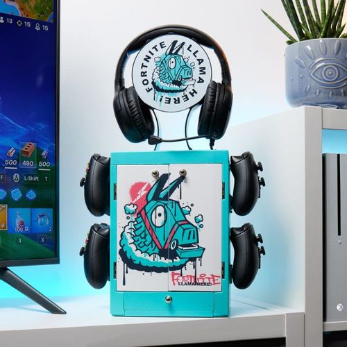 Numskull - Meuble De Rangement De Jeux Inspiré De Fortnite Pour 4 Manettes - 10 Jeux - 1 Casque