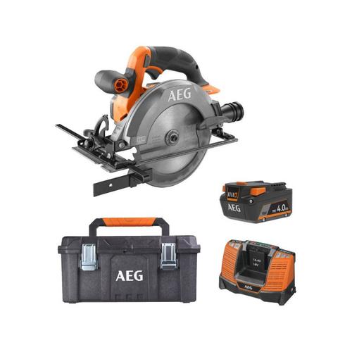 Pack AEG 18V - Scie circulaire Subcompact Brushless 165 nm - Batterie 4.0 Ah - Chargeur - Caisse de rangement