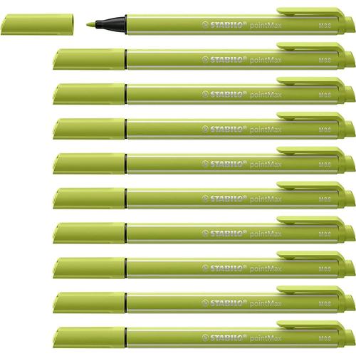 Stabilo Lot De 10 Stylo-Feutres Pointmax, Citron Vert