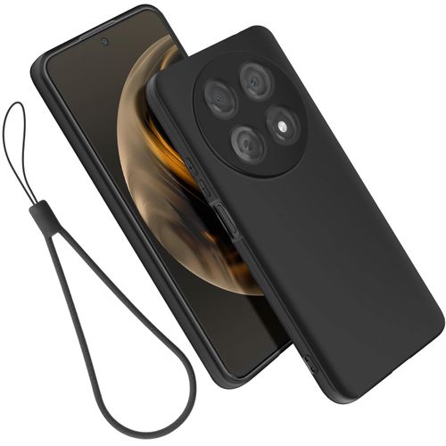 Coque Pour Huawei Nova 12i Silicone Soft-Touch Avec Dragonne Noir