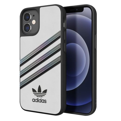Coque Pour Iphone 12 Mini Bords Surélevés 3 Stripes Adidas Blanc