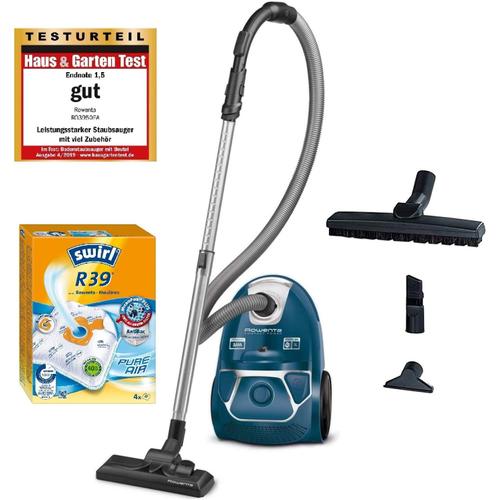 Aspirateur Ultra Silencieux 750W = 2000W Avec Sac,Filtre Hygienique,Embout Pour Parquet-Bleu Promopack Mit Swirl Staubbeutel Bleu