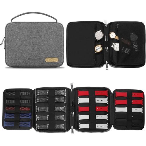 Organisateur De Bracelet De Montre, Nylon Étanche Sac De Rangement Pour Bracelet De Montre Tient 20 Bracelets De Montre Sac De Rangement Pour Montre Et Bracelet De Montre Épingle, Gris