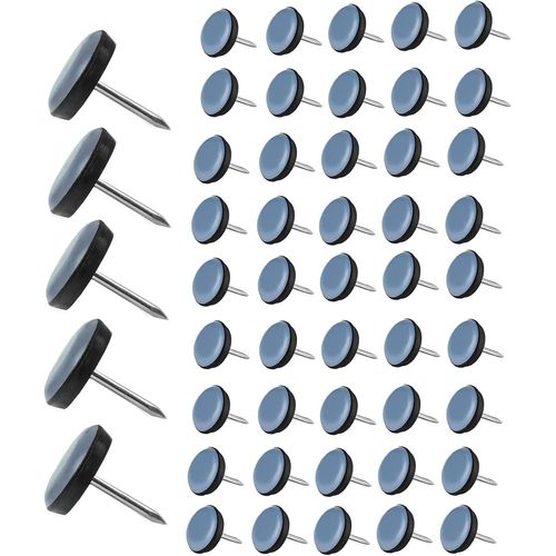 50 Pièces Patin Chaise Teflon À Clouer 19mm Ronde Patins De Meubles En Teflon Ptfe Patin De Chaise Avec Clou Teflon Patins De Chaise Feutre À Clouer Pour Chaise Canapé Bureau Table