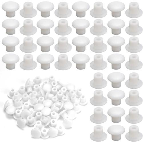 50 Pièces Bouchons De Trou En Plastique 5mm,Cache Trou Bouchon Plastique,Cache Trou Meuble,Blanc Cache Trou Meuble Bouchon De Trou De Percage Pour Décorer Trou De Vis Meubles Étagères Armoires