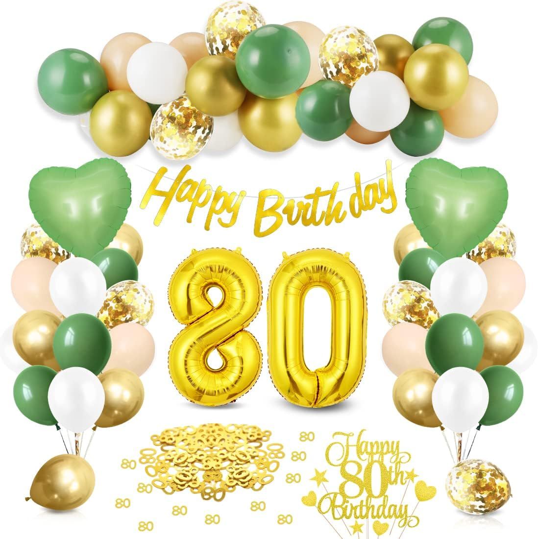 Ballon Confettis Vert, 30 Pièces Ballon Anniversaire Vert