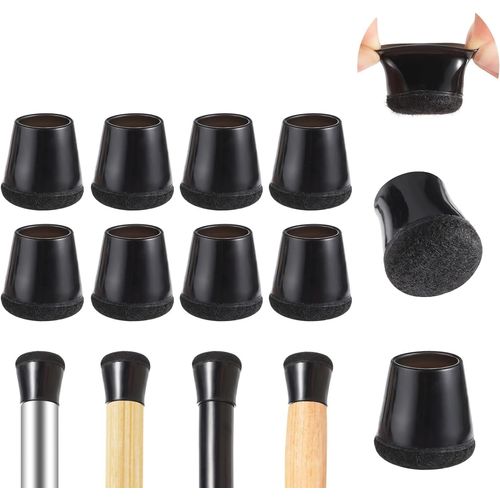 Protection Pied De Chaise,8 Pièces Patins Pour Meubles Capuchons De Jambe De Chaise En Silicone Avec Feutre Enveloppé,Antidérapant Anti-Scratches Protection Pied De Chaise-14-20mm