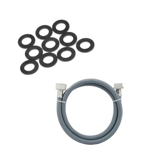 Tuyau d'arrivée d'eau universel livré avec les joints 20/27 avec raccords droits (L1500mm 3/4 F x 3/4 M) Lave-linge (3666356333468 )