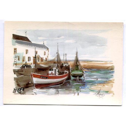 Carte Postale - " Le Port " - Aquarelle De Michel Pelletier