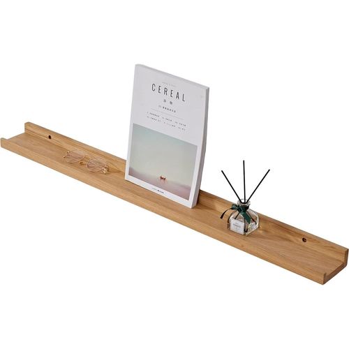 Étagère Murale Flottante En Chêne Massif, Design Rustique Avec Rebord, Pour Radiateur Et Affichage Mural, Pour Salon, Cuisine, Chambre,80 Cm