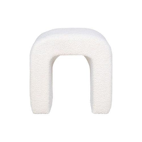 Pouf En Tissu Bouclette Blanc