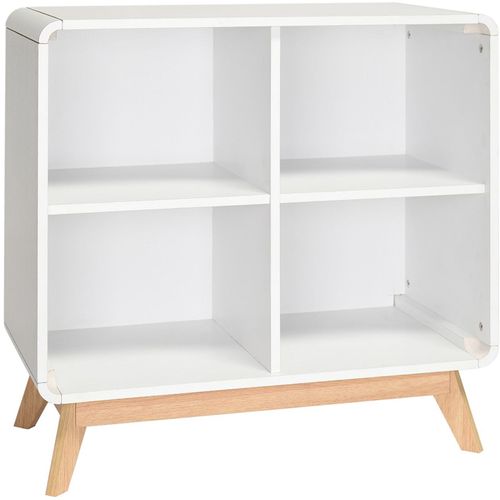 Bibliothèque À 4 Étagères En Effet Bois Blanc