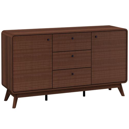 Buffet Avec 2 Portes Et 3 Tiroirs En Effet Noyer