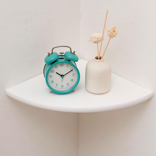 Étagère D'angle Blanche En Bois De Chêne Naturel Flottante Pour Chambre À Coucher, Cuisine, Salon - 22,9 Cm