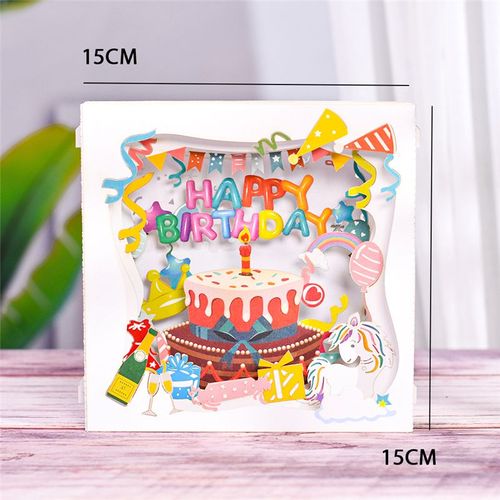 Carte d'anniversaire pop-up 3D pour enfants,cartes de vministériels x pour fête préChristophe garçon et fille,cadeaux faits à la main - Type Birthday box #A