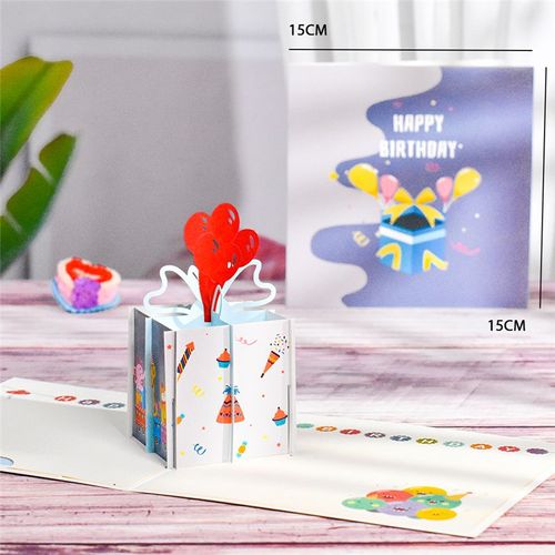 Carte d'anniversaire pop-up 3D pour enfants,cartes de vministériels x pour fête préChristophe garçon et fille,cadeaux faits à la main - Type Birthday box #B