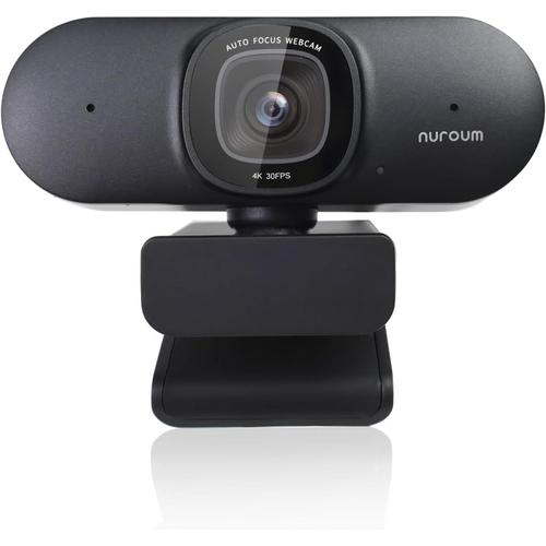 Nuroum V32-AF Webcam 4K avec Double Microphones Antibruit, Webcam 1080P 60fps Full HD Caméra PC, 90° Grand Angel, Autofocus, USB Plug&Play Webcam PC pour Vidéoconférence/Windows/Mac/Laptop/Teams/Skype