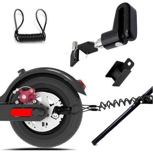 Scooter Électrique Anti-Vol De Fil D'acier Frein À Disque Antivol De Frein Antivol Disque Freins Verrouillage En Fil D'acier Antivol Bloque Disque Moto Antivol Avec Corde De Rappel Noir
