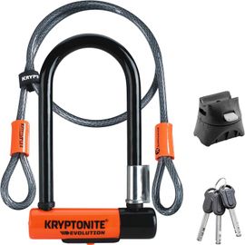 U-Locks Blocco Disco Evolution 7 Con Cavo Flessibile E Staffa Flexframe Mixte Adulte, Orange, 7 Pouces
