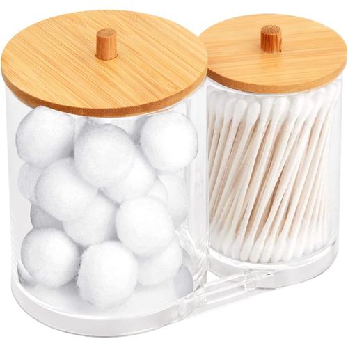 Boîte de rangement pour boules de coton et cotons-tiges avec couvercle  Boîte de rangement pour