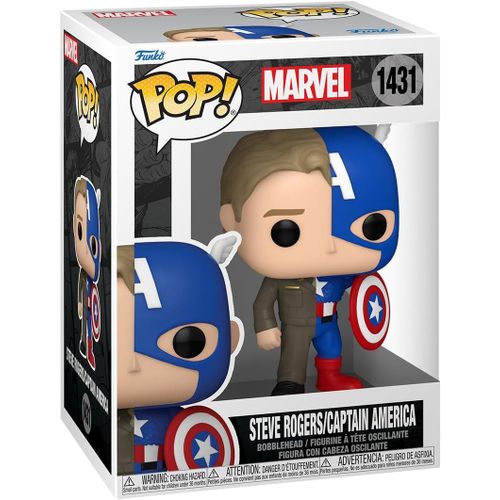 Marvel - Figurine Pop! Split- Captain A/Steve R 9 Cm