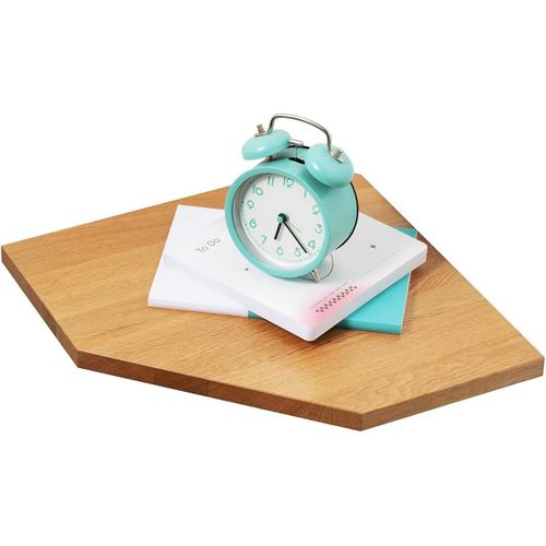 Étagère D'angle Murale Flottante En Bois De Chêne Naturel Pour Chambre À Coucher, Cuisine, Salon