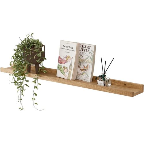 Étagère Murale Flottante En Chêne Massif, Design Rustique Avec Rebord, Pour Radiateur Et Affichage Mural, Pour Salon, Cuisine, Chambre, 70 Cm